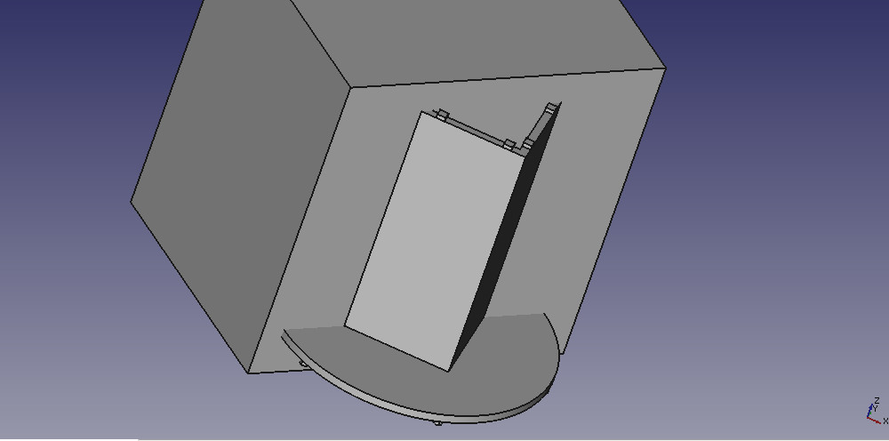 The design with a block to cut the part