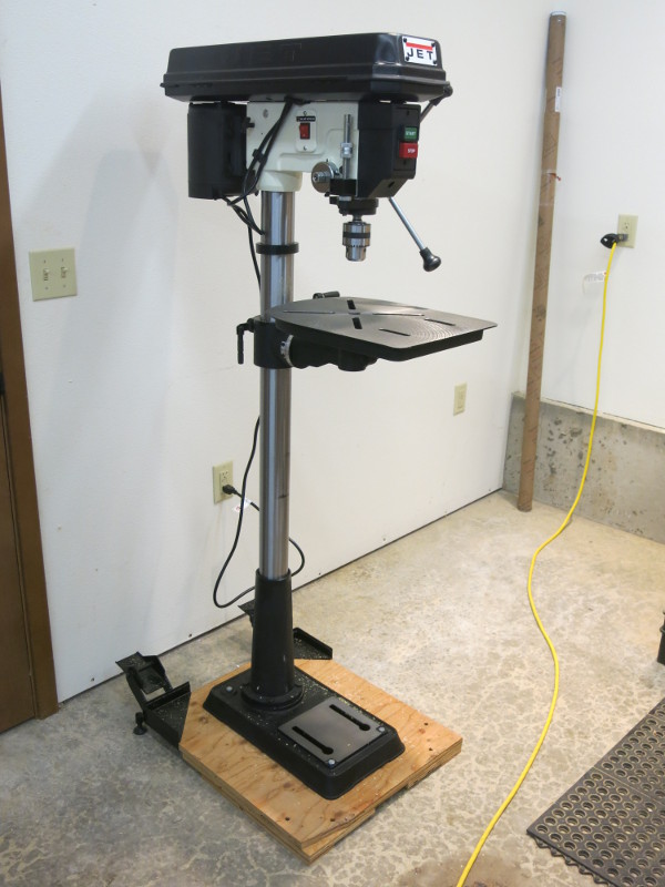 The assembled drill press