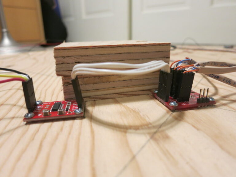 The load sensor support block keeps the top plywood circle from crushing the electronics