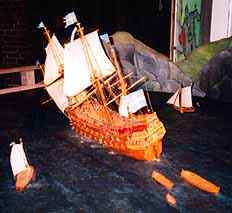 A model of the Vasa sinking