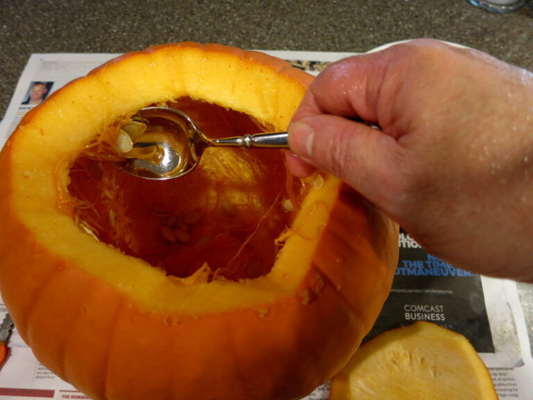 Scoop out the rest of the pumpkin guts