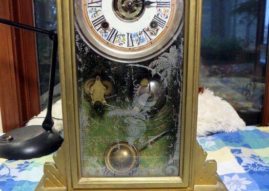 The clock straight from the antique store