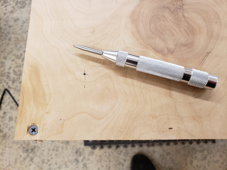 Starting a hole with a center punch