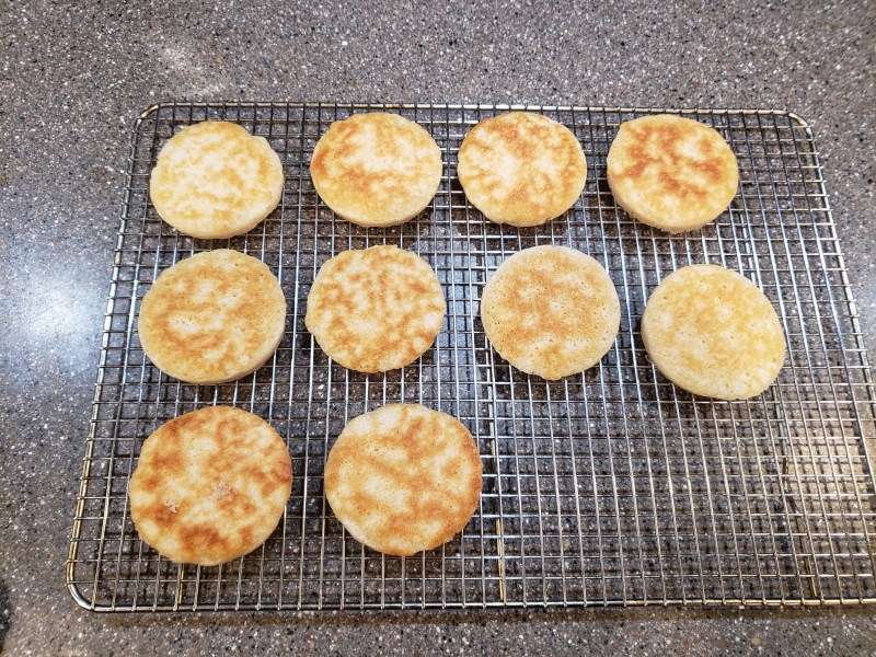 Bottoms of my first good crumpets